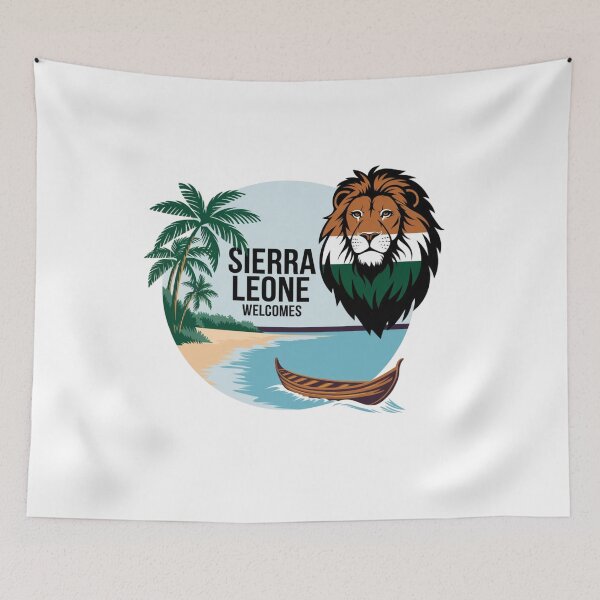 Item preview, Sierra Leone Welcomes Flag Map Freetown, Rokel River, designed and sold by AnimalsDH305.