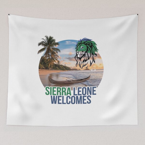 Item preview, Sierra Leone Welcomes Flag Map Freetown, Rokel River, designed and sold by AnimalsDH305.