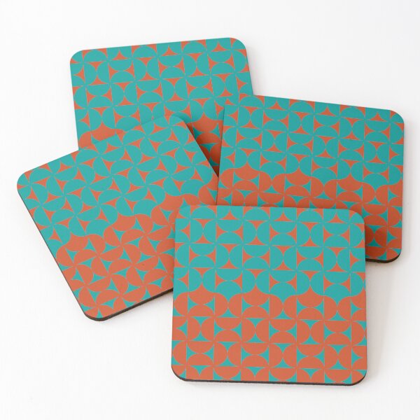 Item preview, Midcentury Modern Retro Geometric Patterns VVII in Retro Royal Brown and Pewter Blue designed and sold by nineFlorals.