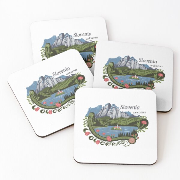 Item preview, Slovenia Welcomes Flag Map Lake Bled, Postojna Cave designed and sold by AnimalsDH305.