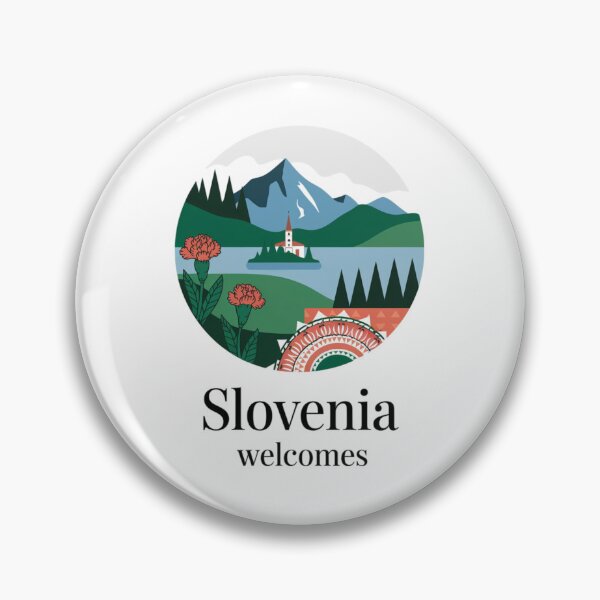 Item preview, Slovenia Welcomes Flag Map Lake Bled, Postojna Cave designed and sold by AnimalsDH305.