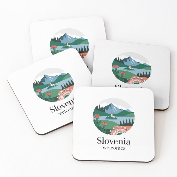 Item preview, Slovenia Welcomes Flag Map Lake Bled, Postojna Cave designed and sold by AnimalsDH305.