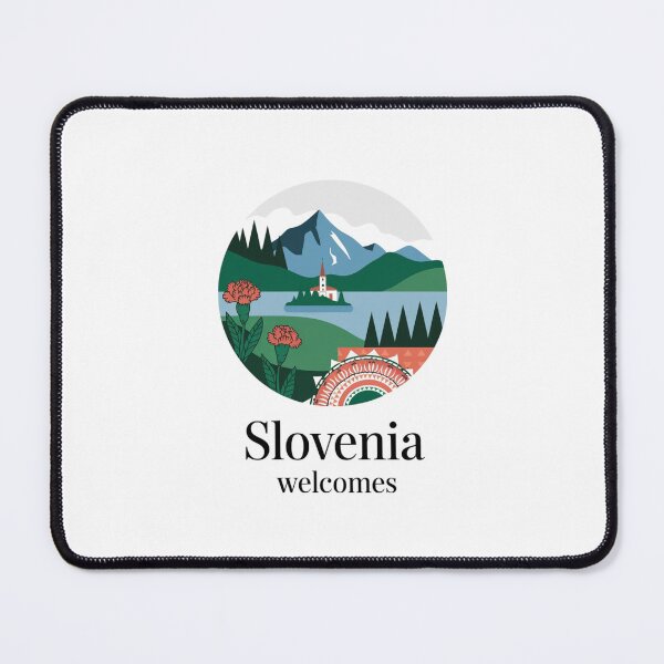 Item preview, Slovenia Welcomes Flag Map Lake Bled, Postojna Cave designed and sold by AnimalsDH305.