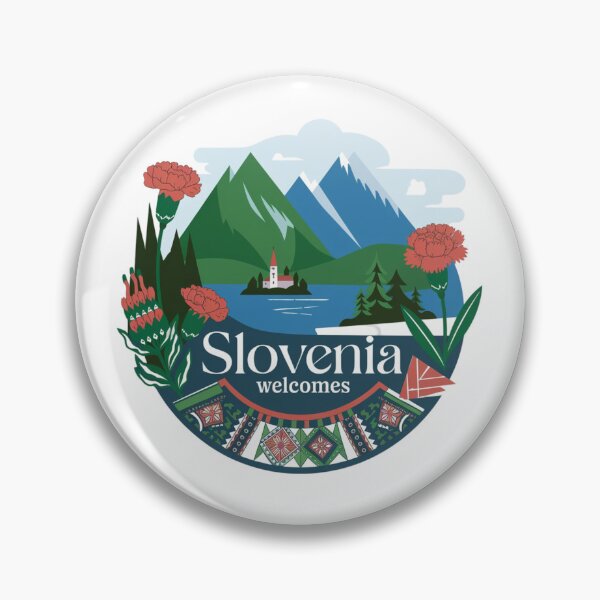 Item preview, Slovenia Welcomes Flag Map Lake Bled, Postojna Cave designed and sold by AnimalsDH305.