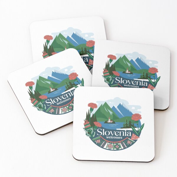 Item preview, Slovenia Welcomes Flag Map Lake Bled, Postojna Cave designed and sold by AnimalsDH305.