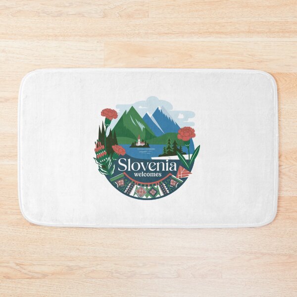 Item preview, Slovenia Welcomes Flag Map Lake Bled, Postojna Cave designed and sold by AnimalsDH305.