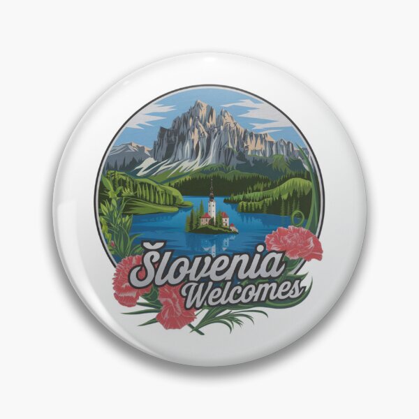 Item preview, Slovenia Welcomes Flag Map Lake Bled, Postojna Cave designed and sold by AnimalsDH305.