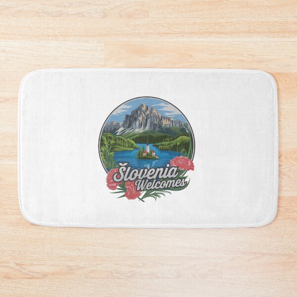 Item preview, Slovenia Welcomes Flag Map Lake Bled, Postojna Cave designed and sold by AnimalsDH305.