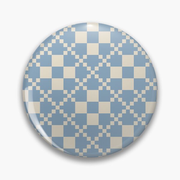 Item preview, Checkered Faux Patchwork Quilt – sea blue and cream designed and sold by colorofmagic.