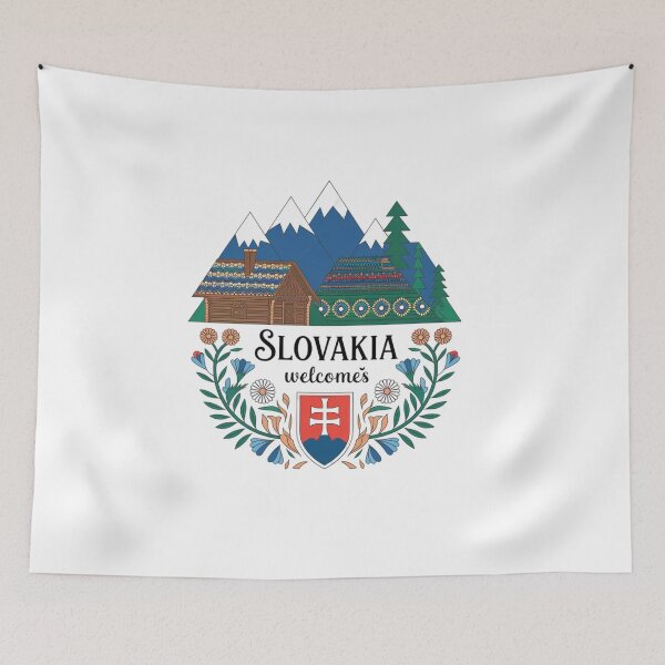 Item preview, Slovakia Welcomes Flag Map Tatra Mountains, Spiš designed and sold by AnimalsDH305.