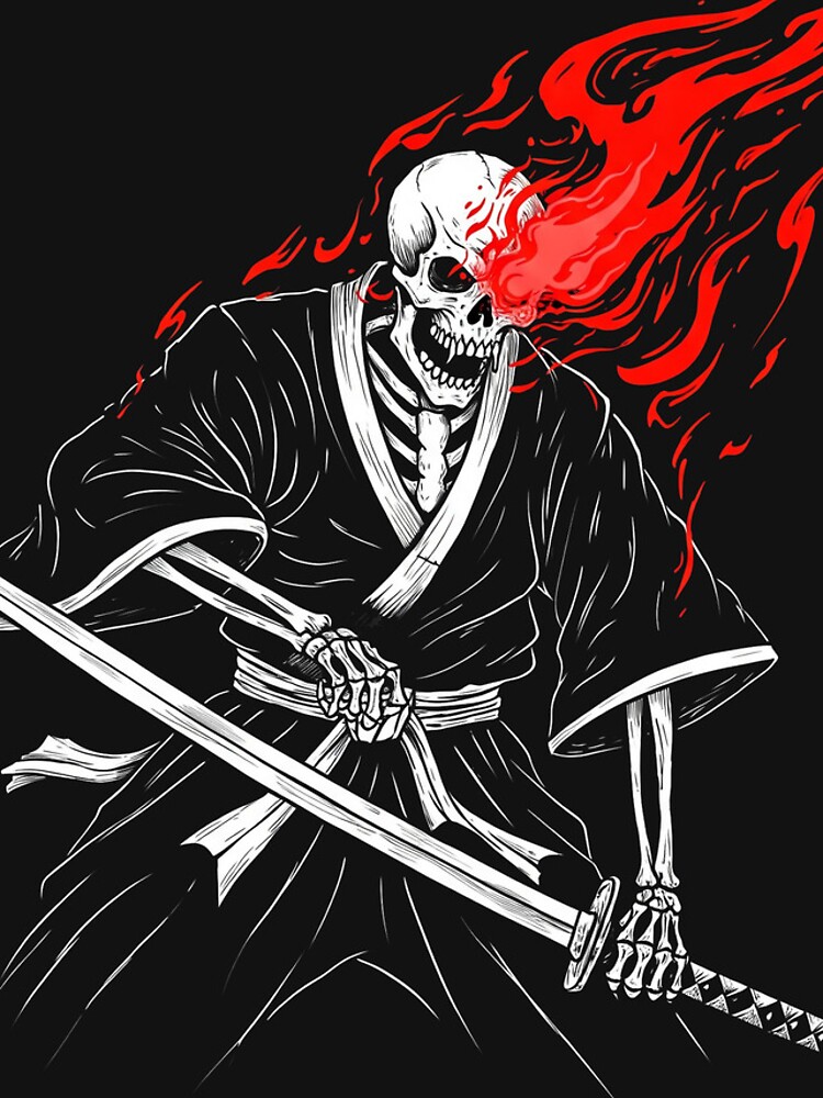 Thumbnail 4 of 4, iPhone Case, Samurai ghost skeleton designed and sold by Rajuno.