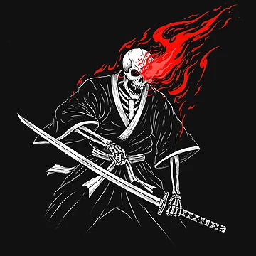Artwork thumbnail, Samurai ghost skeleton  by Rajuno