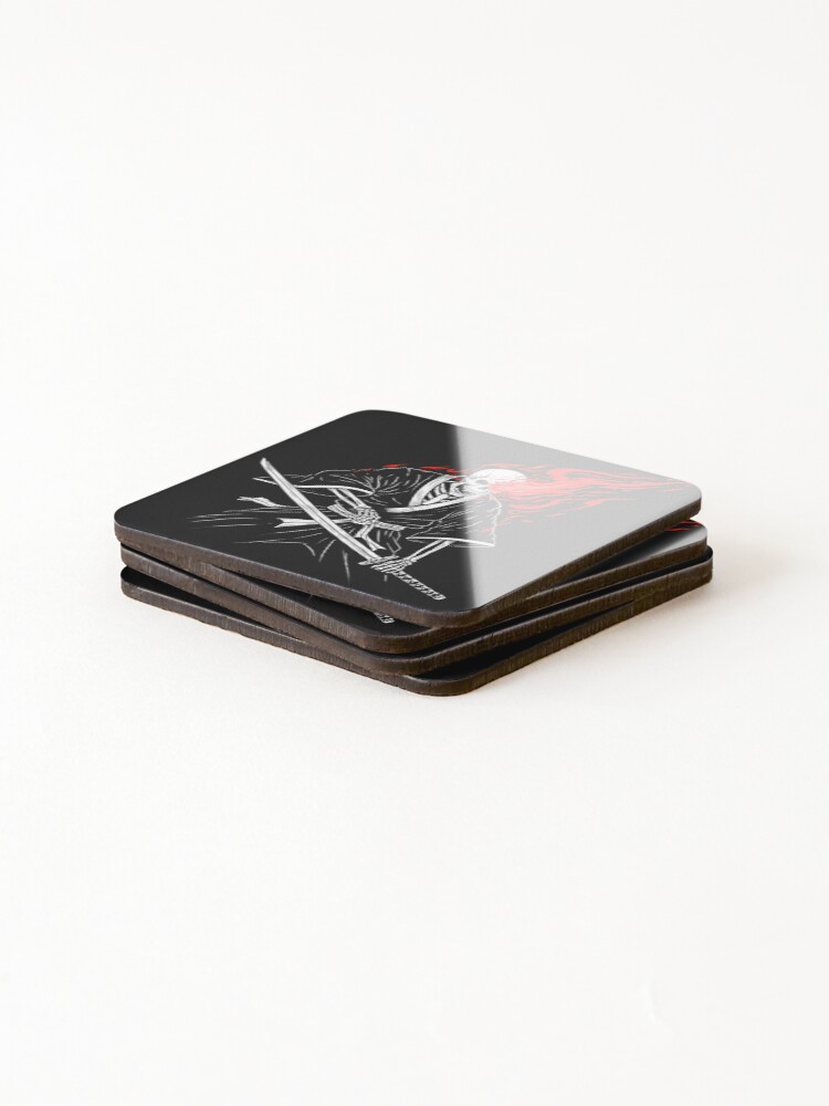 Thumbnail 4 of 5, Coasters (Set of 4), Samurai ghost skeleton designed and sold by Rajuno.
