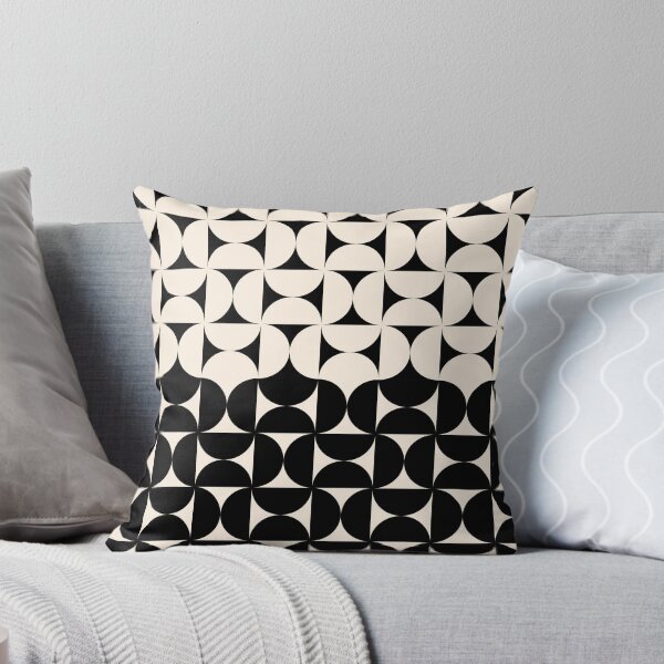 Item preview, Midcentury Modern Retro Geometric Patterns VII in Black Cream Almond designed and sold by nineFlorals.