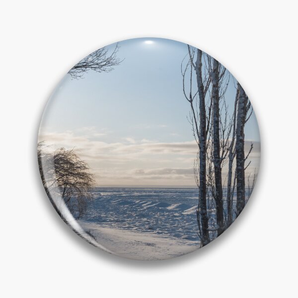 Item preview, Lake Erie Icescape Framed by Trees designed and sold by Georgia Mizuleva.