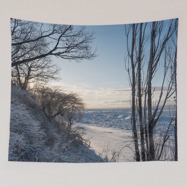 Item preview, Lake Erie Icescape Framed by Trees designed and sold by Georgia Mizuleva.