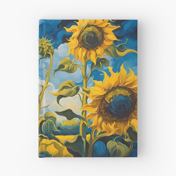 Aperçu de l'œuvre Tournesols dorés sous un ciel vibrant dans le style van Gogh créée et vendue par Joyce63.