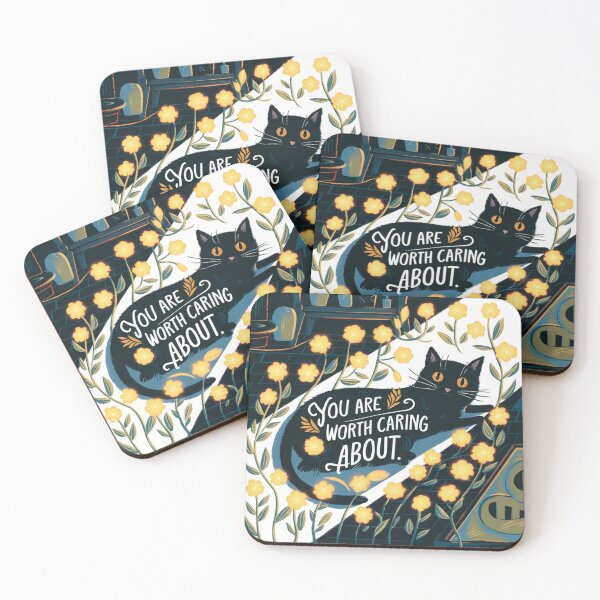 Item preview, You Are Worth Caring About – Sunlit Cat designed and sold by Cheerhub.