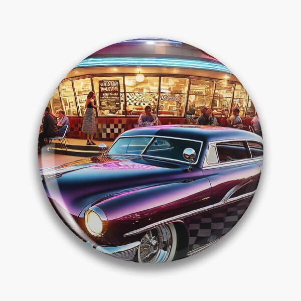 Item preview, "Neon Nights: Classic Cars and 1950s Diner Vibes" designed and sold by philpace.