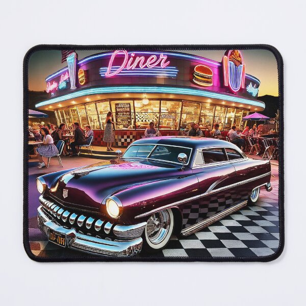 Item preview, "Neon Nights: Classic Cars and 1950s Diner Vibes" designed and sold by philpace.