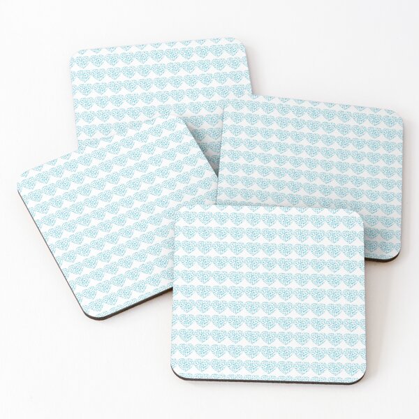 Item preview, Regular Grid Small Light Blue Cow Patches on White Cowhide | Continues White Cow Heart designed and sold by PatternPen.