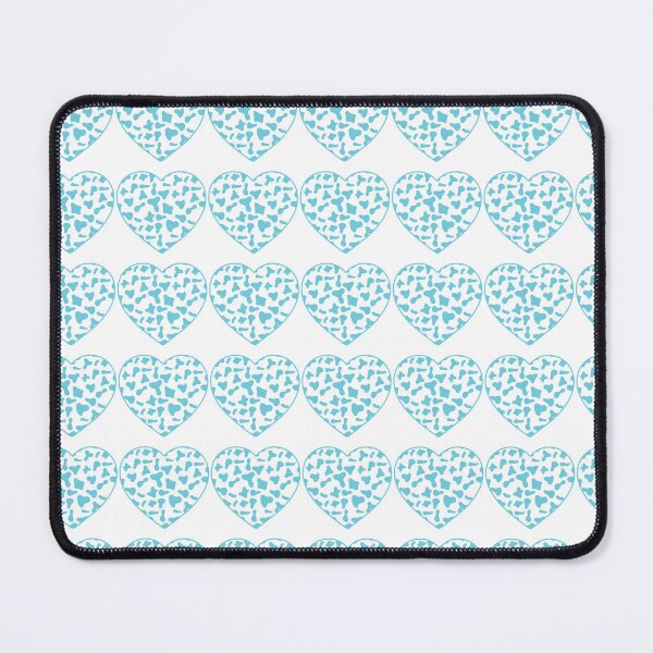 Item preview, Regular Grid Small Light Blue Cow Patches on White Cowhide | Continues White Cow Heart designed and sold by PatternPen.