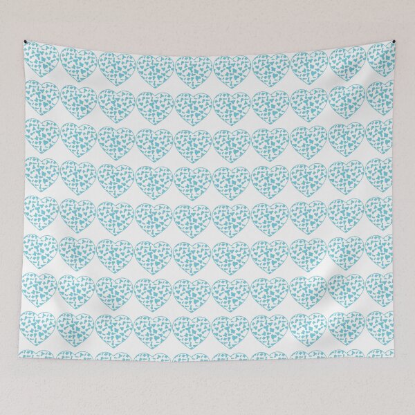 Item preview, Regular Grid Small Light Blue Cow Patches on White Cowhide | Continues White Cow Heart designed and sold by PatternPen.