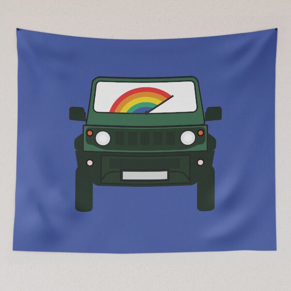 Item preview, Jungle Green Jimny with Rainbow Windshield designed and sold by stoicjimny.