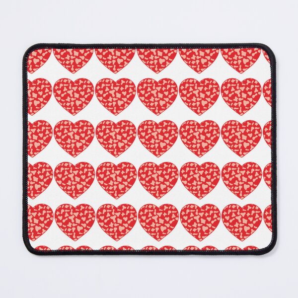 Item preview, Regular Grid Small Pink Cow Patches on Red Cowhide | Continues Red Cow Heart designed and sold by PatternPen.
