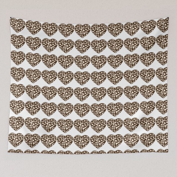 Item preview, Regular Grid Small Cream Cow Patches on Brown Cowhide | Continues Brown Cow Heart designed and sold by PatternPen.