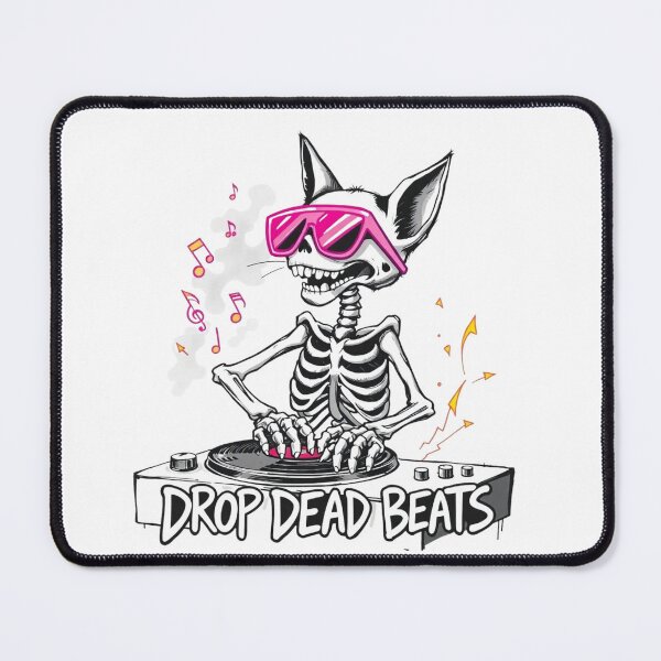 Item preview, Skeleton Cat Saying "Drop Down Beats" designed and sold by enerjik.