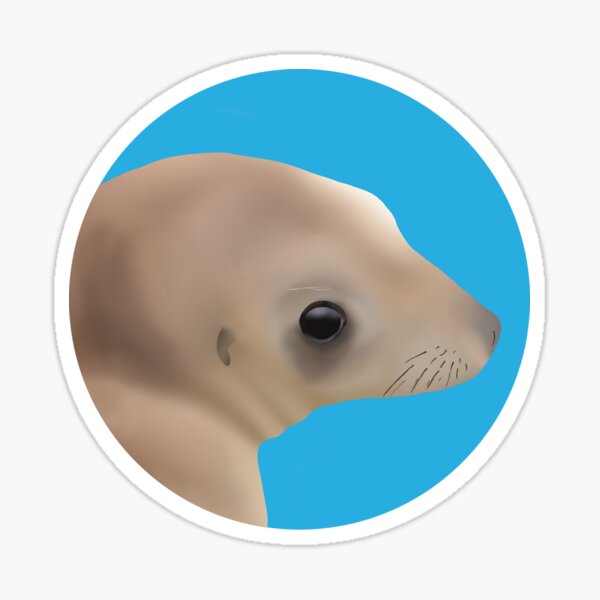Item preview, Kake - Female New Zealand Sea Lion on blue designed and sold by GivernyKate.