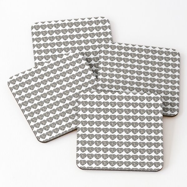 Item preview, Regular Grid Small Cream Cow Patches on Black Cowhide | Continues Black Cow Heart designed and sold by PatternPen.