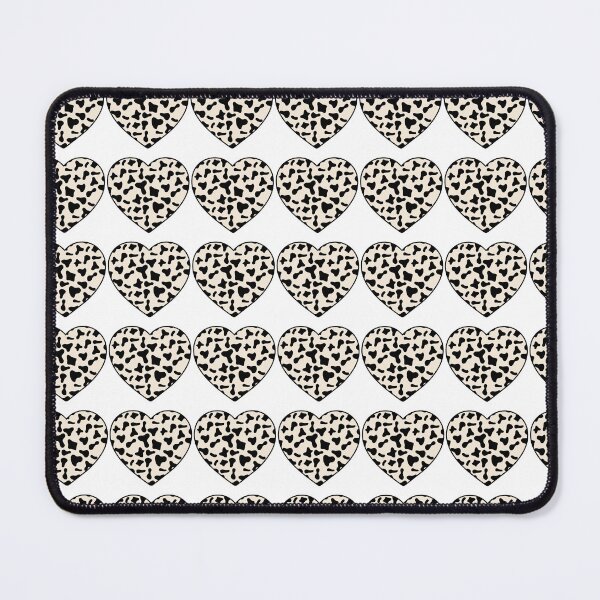 Item preview, Regular Grid Small Black Cow Patches on Cream Cowhide | Continues Cream Cow Heart designed and sold by PatternPen.