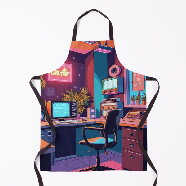 Aperçu de l'œuvre Conception de studio de diffusion rétro au néon créée et vendue par artiviohub.