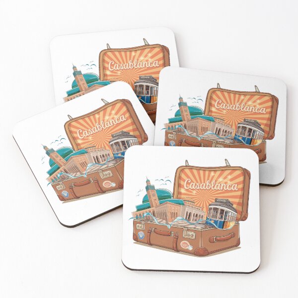 Item preview, Casablanca Morocco - "Casablanca Adventure Suitcase – Retro Cartoon Travel Art" designed and sold by stickercuffs.