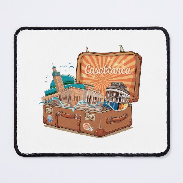 Item preview, Casablanca Morocco - "Casablanca Adventure Suitcase – Retro Cartoon Travel Art" designed and sold by stickercuffs.