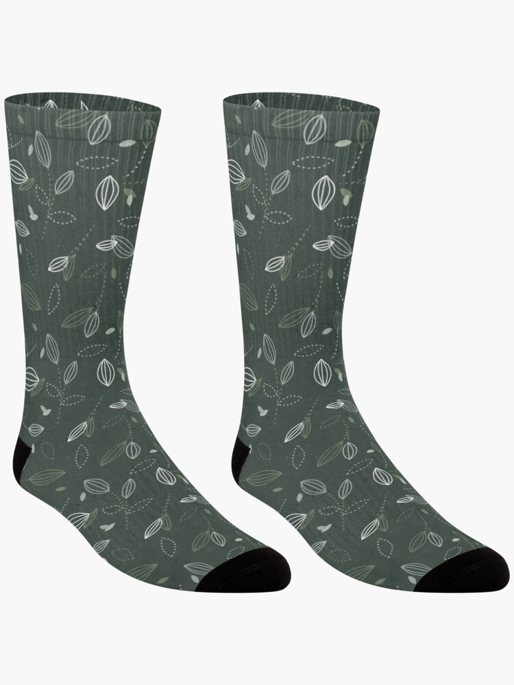Thumbnail 3 of 5, Socks, leaf pattern designed and sold by raksak.