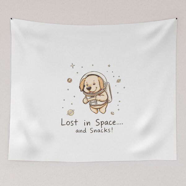 Item preview, Dog in Space Saying "Lost in Space… and Snacks" designed and sold by enerjik.