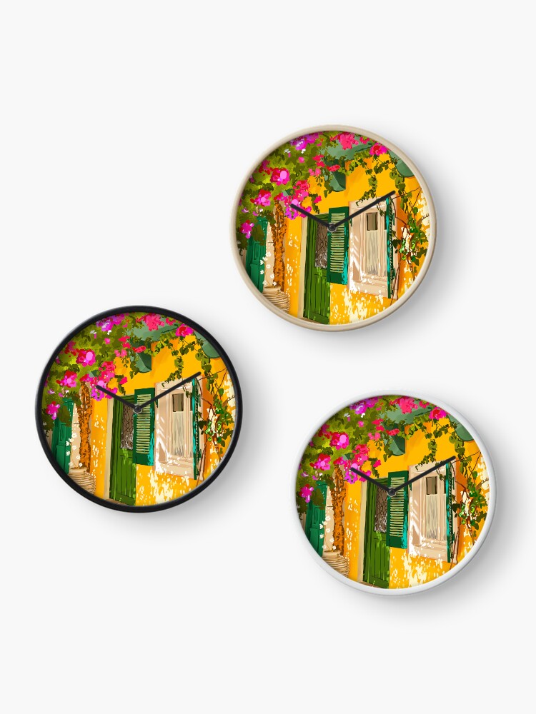 Thumbnail 3 of 4, Clock, Living in the Sunshine. Always. | Summer Exotic Travel Architecture | Italy Sicily Boho Buildings designed and sold by 83oranges.