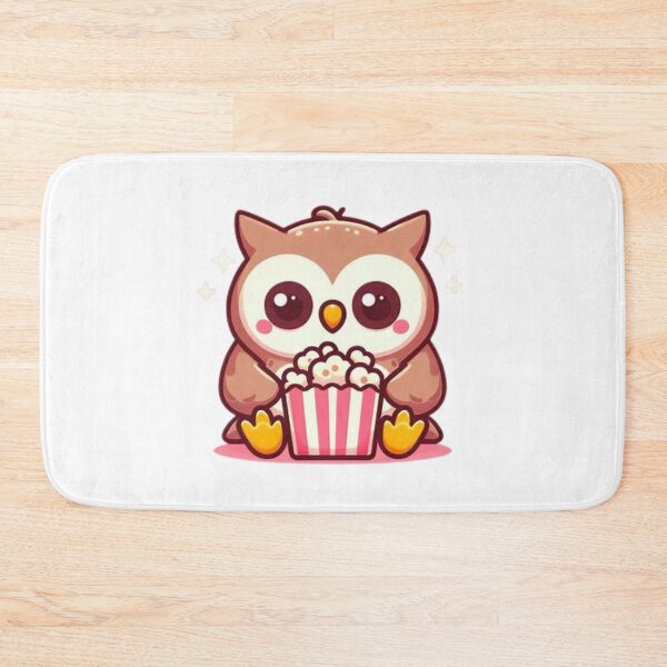 Item preview, owl eating popcorn designed and sold by Eternalski.