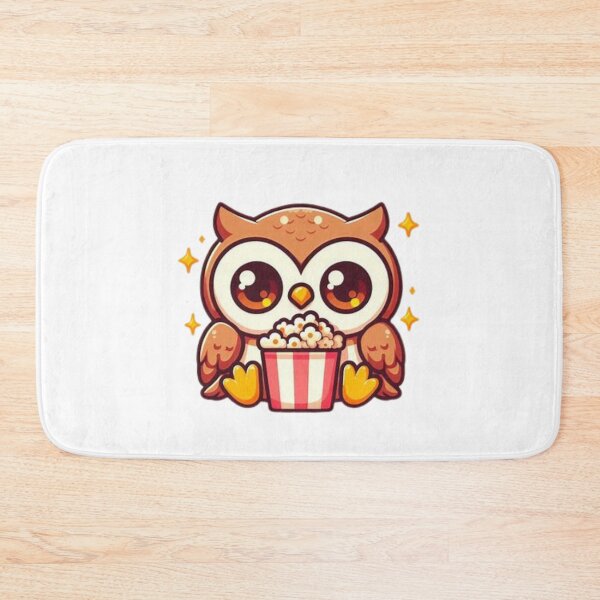 Item preview, owl eating popcorn designed and sold by Eternalski.