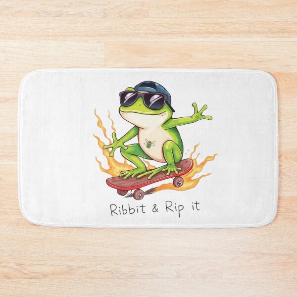Item preview,  Frog Riding a Skateboard Saying "Ribbit or Rip It" designed and sold by enerjik.