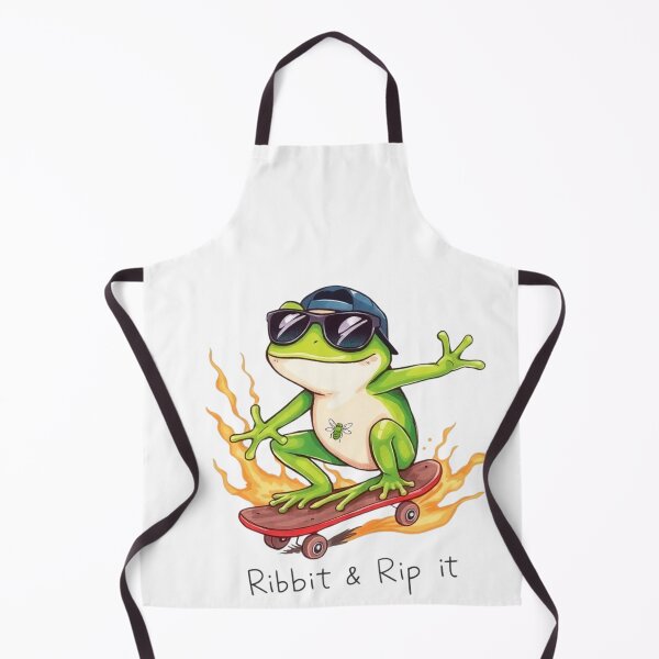 Item preview,  Frog Riding a Skateboard Saying "Ribbit or Rip It" designed and sold by enerjik.
