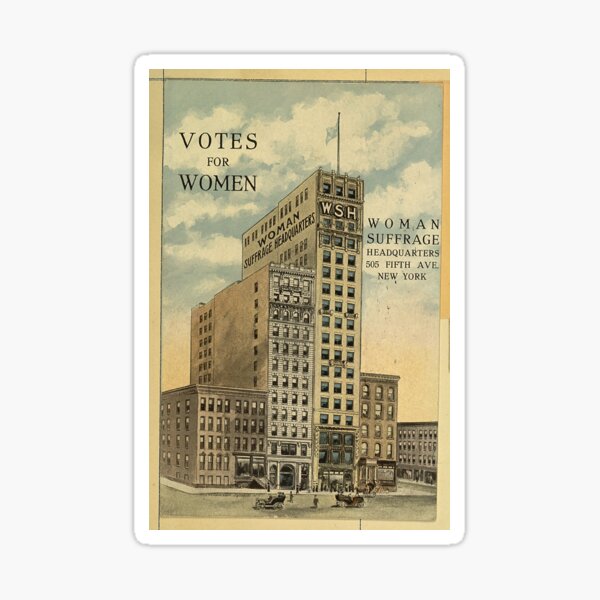 Vista previa del artículo con la obra «Postal del voto femenino; edificio de la sede del sufragio femenino, Quinta Avenida, Nueva York, 1909», diseñado y vendido por forgetfulem.