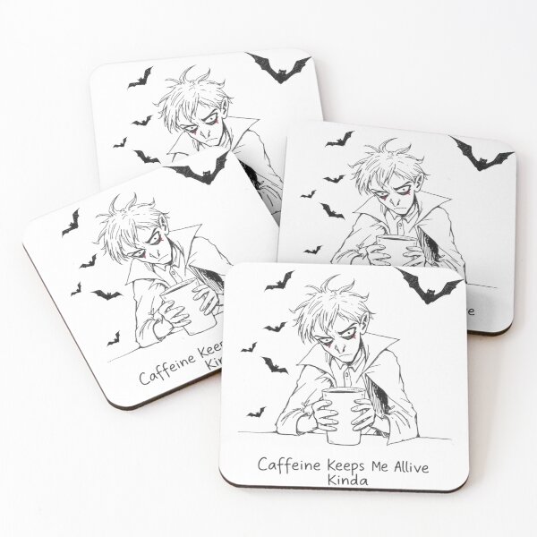 Item preview, vampire Saying "Caffeine Keeps Me Alive... Kinda" designed and sold by enerjik.
