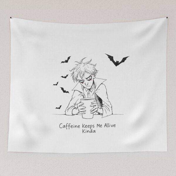 Item preview, vampire Saying "Caffeine Keeps Me Alive... Kinda" designed and sold by enerjik.