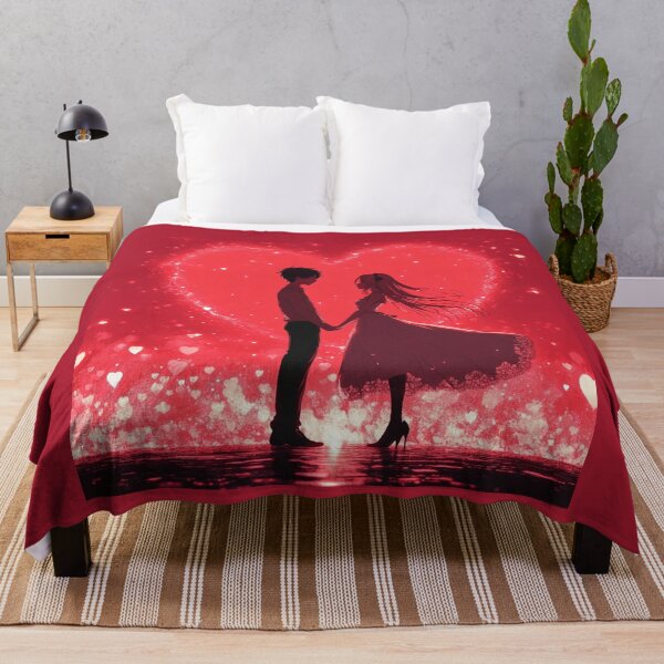 Item preview, romantic anime style of a couple standing close together and hold their hands designed and sold by FluffyGallery.