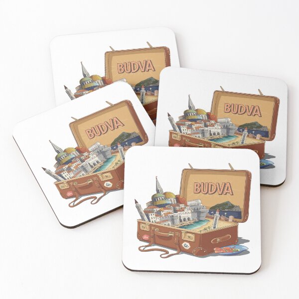 Item preview, Budva Montenegro sea - "Budva Adventure Suitcase – Retro Cartoon Travel Art" designed and sold by stickercuffs.