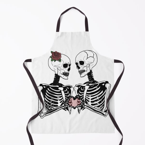 Item preview, Romantic Skeleton Couple – Gothic Love with Heart Hands & Rose designed and sold by Kylos Design.